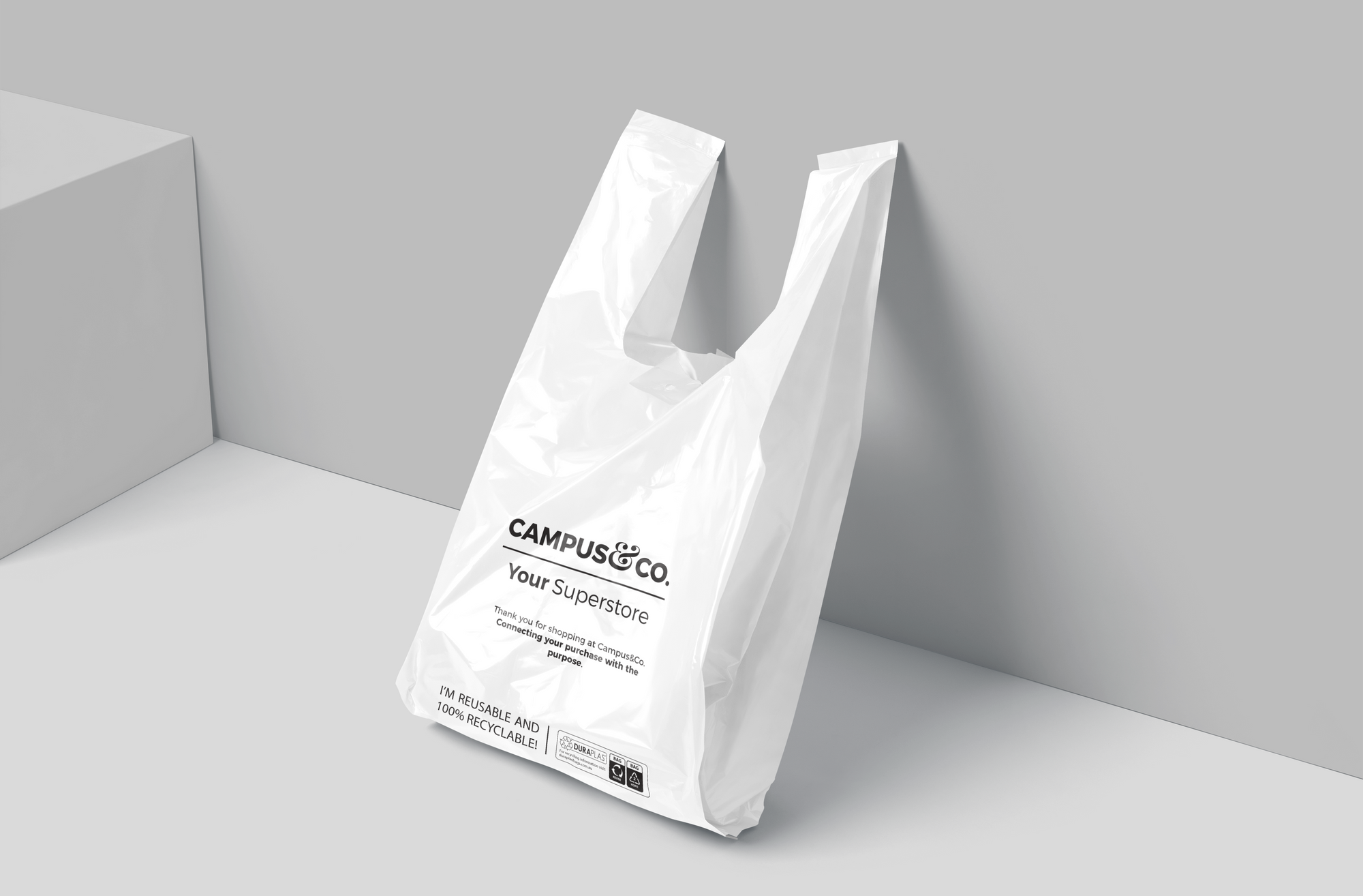 Campus & Co. Reusable White Singlet Carry Bags Carton 1000