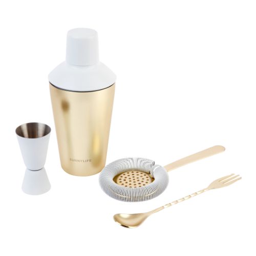 Sunnylife Luxe Bar Set Gold & White