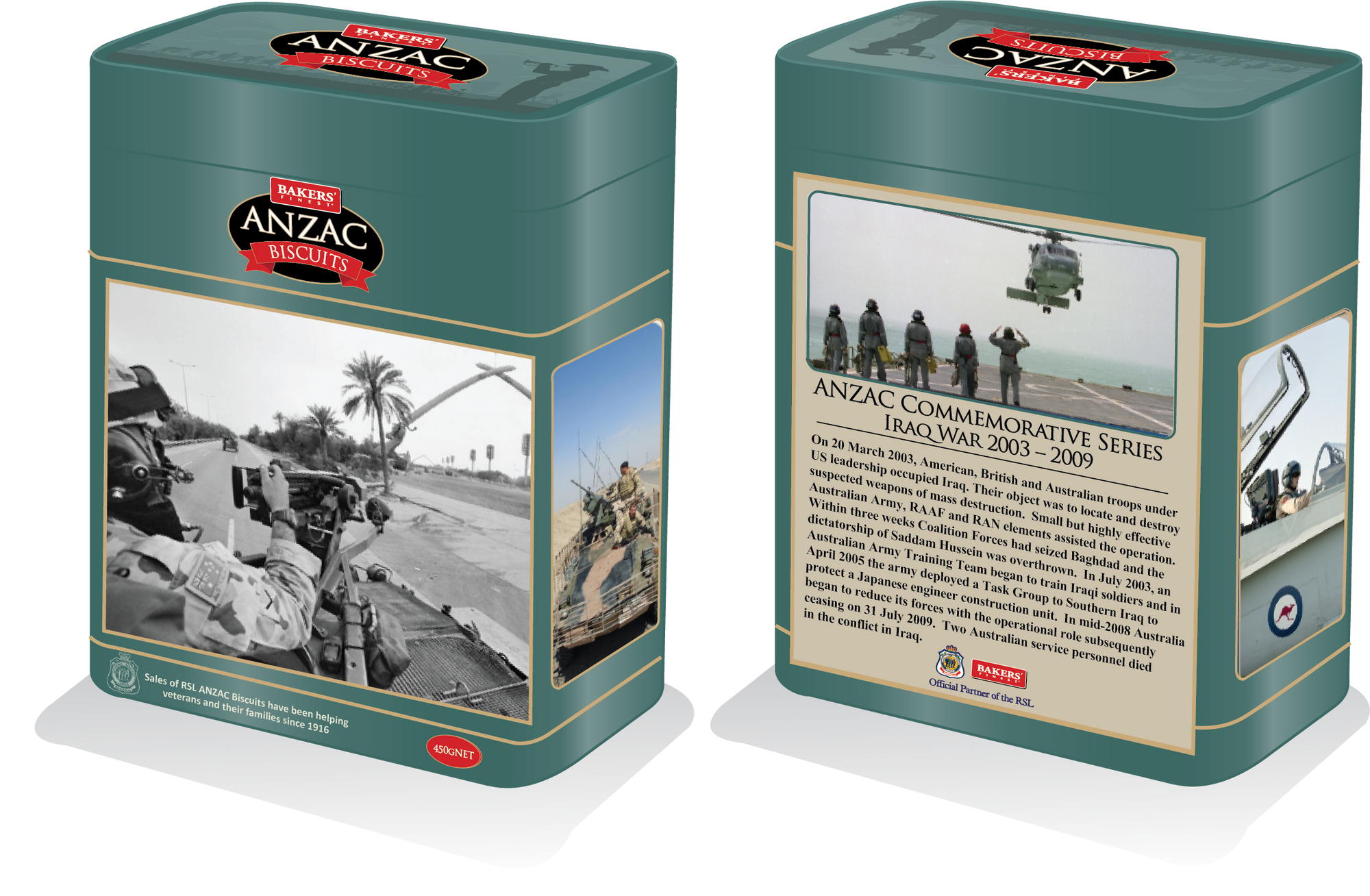 Anzac Tin Aus Soldiers in Iraq 450g