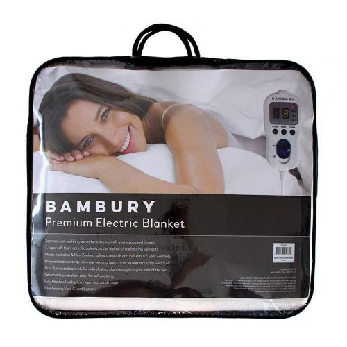 Bambury Premium Electric Blanket Single Bed 91x193x40cm