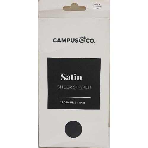 Campus&Co. Satin Sheer Shaper Black Tall