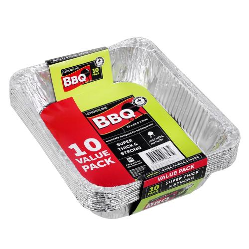 Lemon&Lime BBQ Foil Tray32x26.5x6cm 10 pk