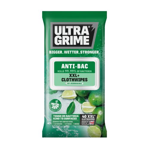 Ultragrime Anti-Bac XXL+ Clothwipes 40pk                                    