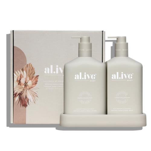 Al.ive Body Wash & Lotion Duo + Tray | Sea Cotton & Coconut