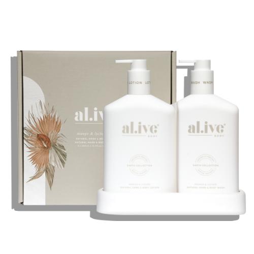 Al.ive Body Wash & Lotion Duo + Tray | Mango & Lychee