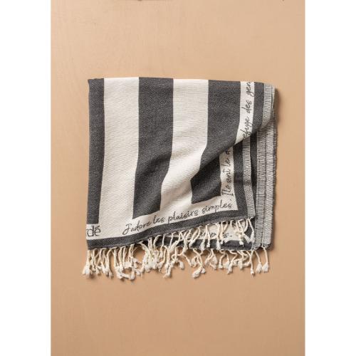 Antibes Turkish Beach Towel | Black