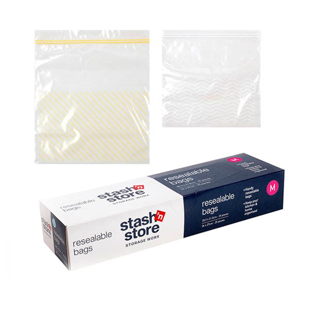 Stash n Store Resealable Bags 50pc Medium