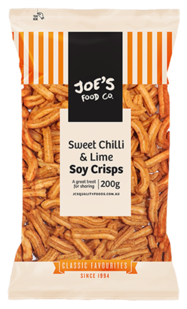 JC Nuts Joes Snacks Soya Crisps Sweet Chilli Lime 200g