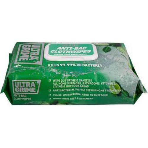 UltraGrime LIFE  Anti-Bac XXL+ Clothwipes 80 Pack