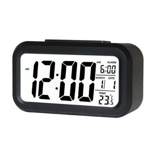 Digital Alarm Clock Black  L - 140mm x W - 46mm x H - 80mm