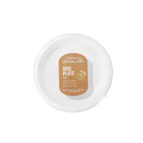 Lemon & Lime Disposable Side Plate White Bamboo 18cm 30 Pack