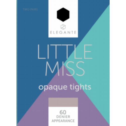 Elegante Little Miss Opaque Tights Black 60 Denier 7/8 Yr 2 Pack