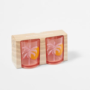 Sunnylife Tumblers Desert Palms Powder Pink Set of 2