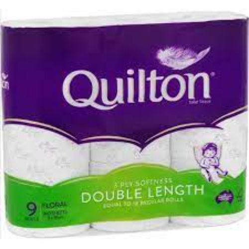 Quilton 3 Ply Double Length Toilet Tissue 9 Pack