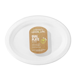 Lemon&Lime Disposable Oval Plate Bamboo 26x22cm 30 Pack