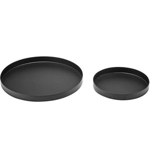 Aurora Bar Trays 2 Piece Set Round 20cm and 30cm Matte Black