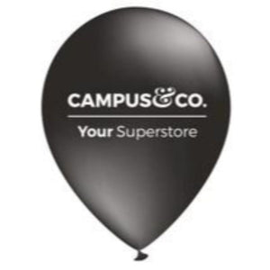 Balloon Black with White logo 11" 100 pk