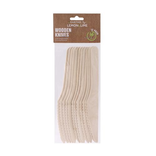 Lemon&Lime Eco Wooden Knives 16.5cm 12Pk